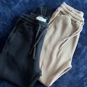 Hollister Men's Black and Tan Joggers
